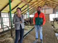 Maria and Bohdan Zobrodotski at their dairy farm, Volyn Oblast, Ukraine