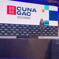 Elissa McCarter LaBorde speaking at CUNA GAC 2022