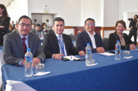 From left: Edgar Peñaherrera, Manager of ICORED, Ramiro Baldeón, Manager of Coonecta, Oscar Guzmán and Margarita Hernández.