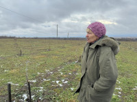 Nataliya Tropman in her hazel garden