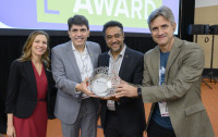 SICOOB representatives accept their Digital Growth Award