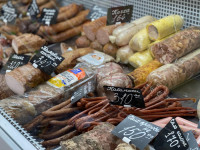 Lunch meat sold in Khrystyna Romanovska’s grocery store, Lviv Oblast, Ukraine