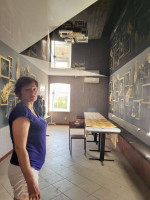 Valentyna Mochalka inside her cafe